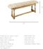 Greenfield Bench (Patterned Tan Upholstered Wood Frame)