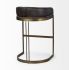 Hollyfield Barstool (Black Leather & Gold Metal)