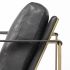 Watson Accent Chair (Black Leather & Gold Metal)