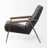 Grosjean Accent Chair (Black Leather Wrap Metal Frame)
