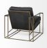 Watson Accent Chair (Black Leather & Gold Metal)