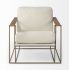 Watson Accent Chair (Cream Boucle Fabric & Gold Metal)