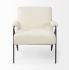 Vicunya Accent Chair (Cream Fabric with Metal Frame)