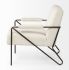 Vicunya Accent Chair (Cream Fabric with Metal Frame)