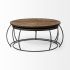 Clapp Nesting Coffee Tables (Set of 2 - Round Brown Wood Top Black Iron Base)