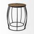 Clapp Nesting Accent Tables (III - Set of 2 - Brown Round Wood Top with Black Metal Frame)
