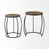 Clapp Nesting Accent Tables (IV - Set of 2 - Brown Round Wood Top with Black Iron Frame)