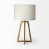 Raelynn Table Lamp (White-Linen Drum Shade with Gold Metal Frame)