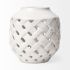 Forillon Vase (Short - White Glazed Lattice Pattern)