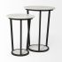 Bombola Accent Table (15W - White Marble & Black Metal)