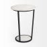 Bombola Accent Table (Large - White Round Marble Top with Black Metal Frame)