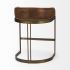Hollyfield Counter Stool (Brown Leather & Gold Metal)