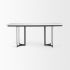 Tanner Dining Table (Rectangle - White Marble & Black Metal)