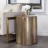 Quatrefoil Accent Table (Gold Flower with Wooden Top Brass Cladding)