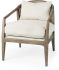 Landon Accent Chair (Light Brown Wood with Cream Fabric Seat)