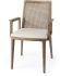 Armrests - Cream Fabric & Brown Wood