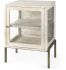 Arelius End Table (White Wood with Gold Metal Frame)