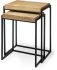 Karissa Nesting Accent Tables (Set of 2 - Light Brown Wood Top with Black Metal Base)