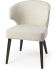 Niles Wingback Dining Chair (Cream Fabric Seat with Dark Brown Wooden Legs)