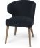 Navy Fabric Seat with Medium Brown Wooden Legs