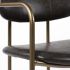 Parker Counter Stool (Brown Faux Leather Seat Gold Metal)