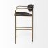 Parker Bar Stool (Brown Faux Leather Seat Gold Metal)