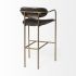 Parker Bar Stool (Brown Faux Leather Seat Gold Metal)