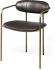 Set of 2 - Brown Faux Leather Seat Gold Metal