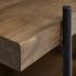 Maddox End Table (U-shaped - Brown Wood & Black Metal)