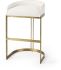 Cream Fabric Seat with Gold Metal Base