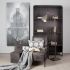 Klaus Display Cabinet (Dark Brown Polished Metal Mesh Door)