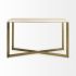 Faye Console Table (Light Brown Wood with Gold Metal Base)