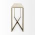 Faye Console Table (Light Brown Wood with Gold Metal Base)