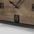 Harvey Table Clock (Black Metal & Wood Rectangular et)