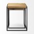 Karissa Nesting Accent Tables (Set of 2 - Light Brown Wood Top with Black Metal Base)