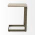 Faye End Table (Light Brown Wood with Gold Metal Base)