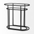 Celine Accent Table (Set of 2 - Black & Silver Metal & Glass)