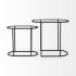 Celine Accent Table (Set of 2 - Black & Silver Metal & Glass)