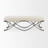 Ayla Bench (Cream Fabric Seat with Antique Nickel Frame)