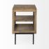 Arelius End Table (Light Brown Wood with Black Metal Frame)