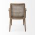 Clara Dining Chair (Armrests - Cream Fabric & Brown Wood)
