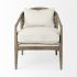 Landon Accent Chair (Light Brown Wood with Cream Fabric Seat)