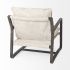 Brayden Accent Chair (Dark Brown Wood with Cream Fabric Seat)