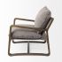 Brayden Accent Chair (Dark Brown Wood with Grey Fabric Seat)