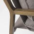 Brayden Accent Chair (Dark Brown Wood with Grey Fabric Seat)