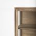 Arelius Display Cabinet (Light Brown Wood with Black Metal Base)