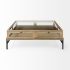 Arelius Coffee Table (Light Brown with Black Metal Base Square Display)