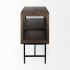 Arelius Accent Cabinet (Medium Brown Wood with Black Metal Base)
