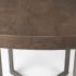 Faye Dining Table (Round - Medium Brown Wood with Antique Nickel Metal Base)