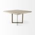 Faye Dining Table (Square - Light Brown Wood with Gold Metal Base)